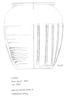 Albion Archaeology Large Saxon pot CLB965_C3333 pot drawing (003)